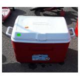 Rubbermaid Cooler, 48qt, red color, ready to use
