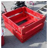Red painted Wood Rack, 30x32x18" high, many