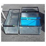 4 Glass Aquarium Tanks, one 12x30x12" high, three