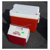 Two Coolers, one little Playmate lunch type,