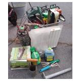 Garden supplies, edging, owl post topper,