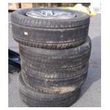 Four used tires with rims, Michelin ltx ms