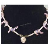 Sterling silver beaded necklace 16in with