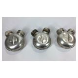 Three WH Dual Spout Metal Oil cleaner flasks