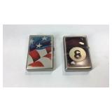Two lighters 8ball and American flag
