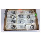 12 gemstone necklaces/earrings, tree agate, blue