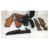 Assorted holsters and knife cases