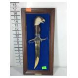 Decorative eagle knife with display wall hanger