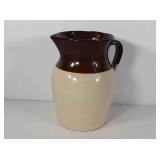 Stoneware water pitcher, 6" × 10"