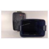 Empty tote with lid (lid does have writing on