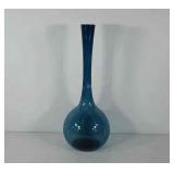 Large blue glass vase, 20" tall