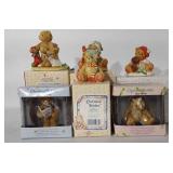 Six Cherished Teddies figurines with boxes,