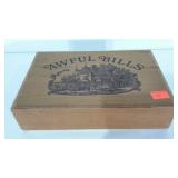 Awful Bills wooden box, 8 x 12 x 3, stamped