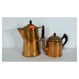 Copper kettles, tallest measures 8" tall