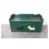 Painted wooden bench with storage and Scottish