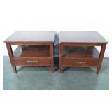 Two end tables, both show wear, 20" x 22" x 26"