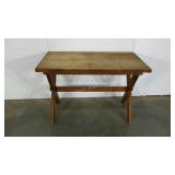 Rustic pine table, 28 x 48 x 31, a bit uneven