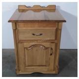 Wooden nightstand, missing foot, 20" x 22.5" x