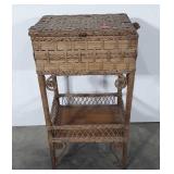 Sewing stand with basket, stands 27" h