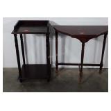 Furniture group, half moon table and stand, 24"