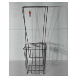 Tennis ball pickup hopper basket