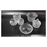 Fostoria Glass group with two 4" and one 5" rose