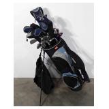 Left handed golf clubs, includes Ping golf bag,