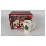 Pfaltzgraff Christmas Heritage pedestal mugs,