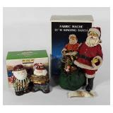 Christmas decor, Debbie Mumm woodland Santa salt