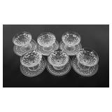 Fostoria Glass, six sherbets with under plates