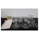 Glass, bowls, plates, sherbets, baskets, syrup