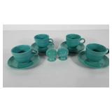 Fiesta Ware, salt & pepper shakers and four cup &