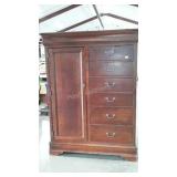 Chiffrobe, 62" tall, dark cherry finish, deep