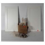 Cabinet hardware, includes two cabinet doors and