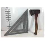 Johnson layout square and a genuine plumb axe