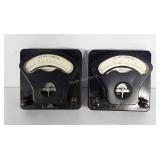 Two Welch A.C. Milli-ammeters, one missing glass