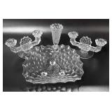 Fostoria Glass group, pair two light