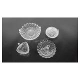 Fostoria Glass group with tri cornered nappy,