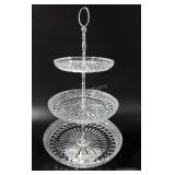 Three tier glass and silverplate server,  22"