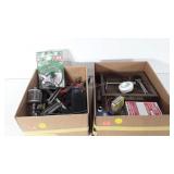 Two boxes of tools and hardware, includes