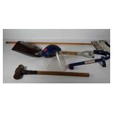 Tools, drywall sander with screens, face shield,