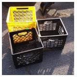 Three plastic crates