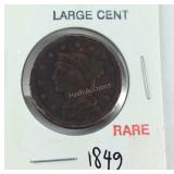 1849 large cent