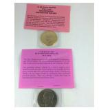 1972 Eisenhower Dollar and 24kt gold plate