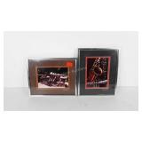 Two music themed pictures, artist signed, framed