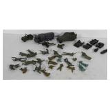 Toy soldiers and military vehicles
