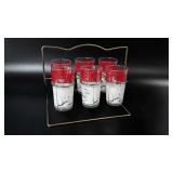 Bonsai & lantern design glasses in caddy