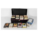 Eight track tape collection with carrier (rough