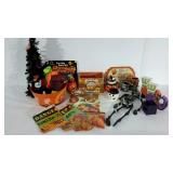 Group of fall decor in a tote with lid