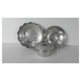 Aluminum servingware, includes two bowls and dual